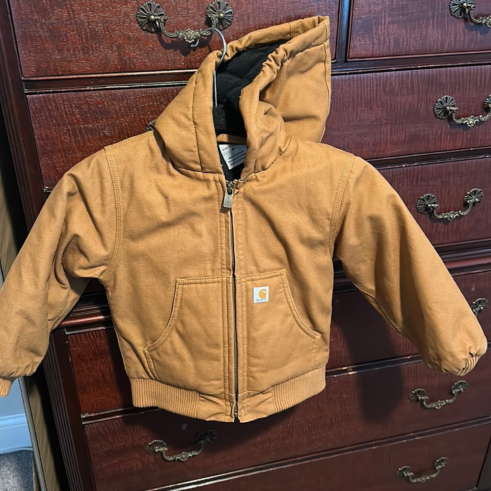 Carhartt Kids Tan Hooded Puffer Jacket